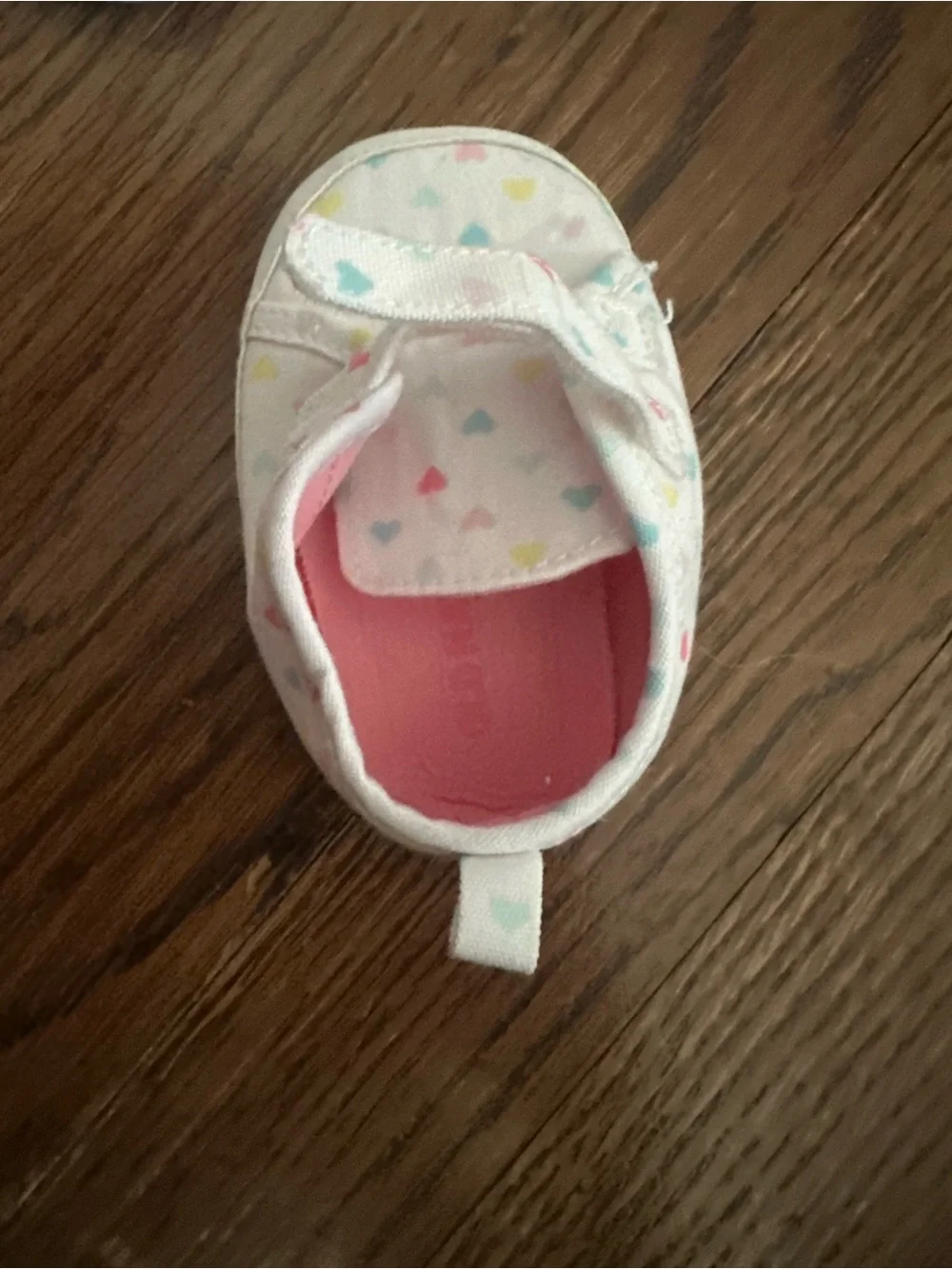 Old Navy White Baby Slip-On Shoes with Multicolor Heart Print